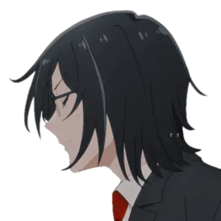 😠 Anime, Charakter, Schwarze Haare, Brille telegram sticker