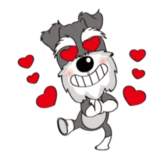 😍 perro, corazón, amor, dibujos animados, animal telegram sticker