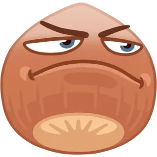 🌟 hazelnut, emoji, cartoon, face, grumpy telegram sticker