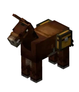 🐴 Minecraft Minecraft, video game, horse, animal, pixel art, blocky, brown telegram sticker