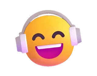 🎧 Emoji, Cuffie, Musica, Ascolto, Felice, Sorriso telegram sticker