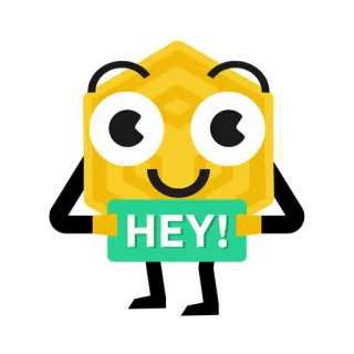 👋 HEY! cartoon, character, greeting, friendly telegram sticker
