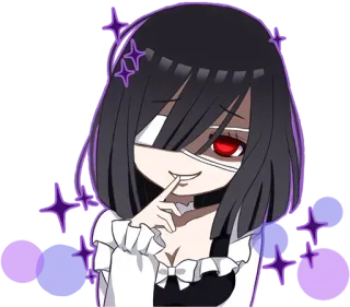 🤔 anime, manga, cute, girl, bandage, chibi, sparkle whatsapp sticker