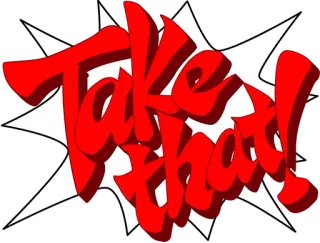 ‼ Take that! expressão, exclamação, texto vermelho, balão de fala whatsapp sticker