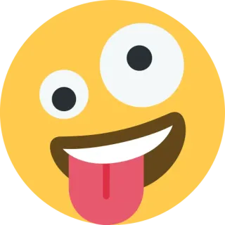 🤪 emoji, face, tongue, funny, cartoon, silly telegram sticker