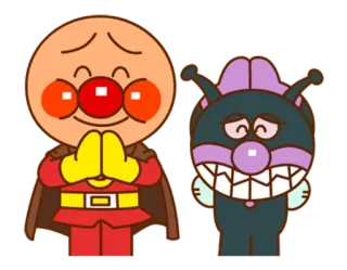 🐼 Anpanman Anpanman, Kreskówka, Anime, Postać, Przyjazny, Ilustracja, Japoński telegram sticker
