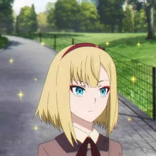 🥀 Anime, Ragazza, Capelli biondi, Cartone animato, Personaggio, Animazione telegram sticker