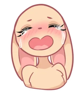 😭 울음, 슬픔, 토끼, 만화, 감정적, 눈물, 괴로운 telegram sticker