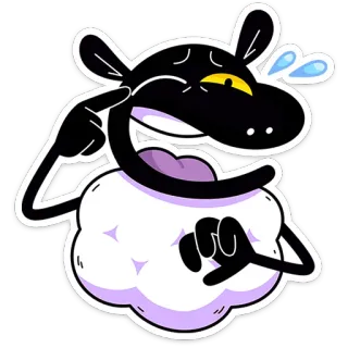 🐏 Cartoon, Schaap, Dier, Grappig, Dom, Personage whatsapp sticker