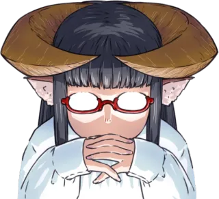 🤓 アニメ, 悪魔, 女の子, 角, メガネ, 可愛い telegram sticker