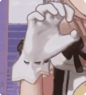 🍆 mão, gesto, anime, mangá, personagem, garota whatsapp sticker