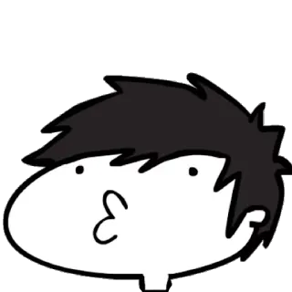 😗 Desenho animado, Rosto, Cabeça, Minimalista, Expressão, Fofo telegram sticker