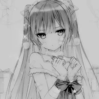 🖤 ragazza anime, carina, manga, kawaii, arte, illustrazione telegram sticker