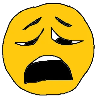 😩 表情符号, 伤心, 哭泣, 黄色, 表情, 脸 whatsapp sticker