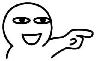 👉 indicando, cartone animato, omino stilizzato, meme, espressione telegram sticker