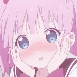 🕸 anime, dziewczyna, słodkie, różowy, rumieniec, kawaii telegram sticker