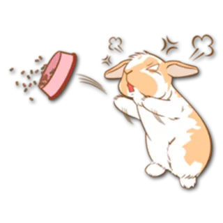 😡 ウサギ, 怒り, 不機嫌, 漫画, 食べ物, ペット, 動物 telegram sticker