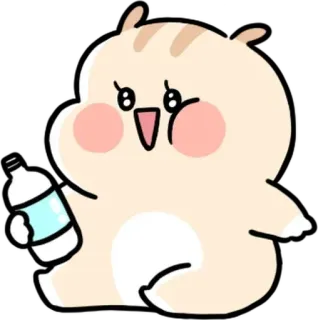 😃 carino, animale, cartoni animati, bottiglia, bevanda, kawaii telegram sticker