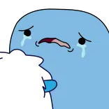 🥤 Cartoon, weinend, traurig, Wolke, blau, emotional telegram sticker