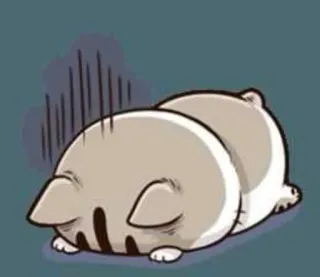 😔 Katze, süß, Tier, Aufkleber, Cartoon, traurig, schlafend telegram sticker