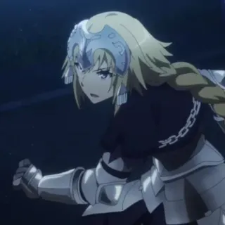 ⬅️ Jeanne d'Arc Fate/Apocrypha Anime, Vrouw, Ridder, Pantser, Blond telegram sticker