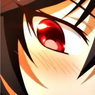 📗 anime, oog, rood oog, manga, close-up telegram sticker