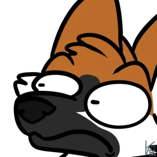 😳 cane, cartone animato, espressione, divertente, adesivo telegram sticker