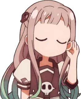 👂 Nene Yashiro Toilet-bound Hanako-kun Anime, Manga, Niedlich, Mädchen, Schädel whatsapp sticker