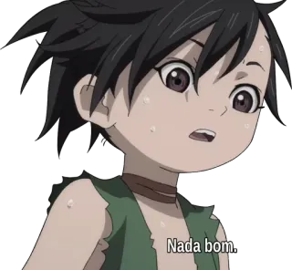 😲 Nada bom. anime, boy, worried, sweating, upset whatsapp sticker
