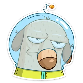 😒 perro, espacio, animal, astronauta, dibujos animados, pegatina whatsapp sticker