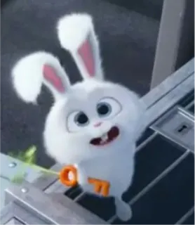 😬 Snowball The Secret Life of Pets rabbit, bunny, white, animal, cute, pet telegram sticker