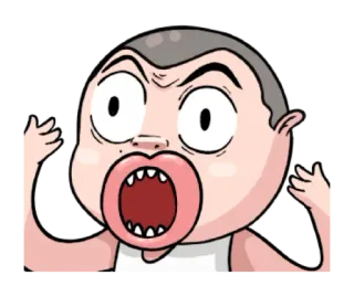 😮 enojado, gritando, molesto, dibujos animados, expresión, emoción whatsapp sticker