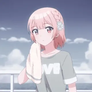 😶 LOVE Anime, Cô gái, Tình yêu, Dễ thương, Khăn tắm telegram sticker
