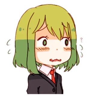 😥 Anime, Mädchen, verlegen, Cartoon, weiblich, besorgt telegram sticker