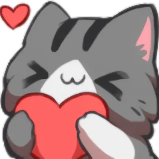 💝 แมว, หัวใจ, ความรัก, น่ารัก, สัตว์, ความรักใคร่ telegram sticker