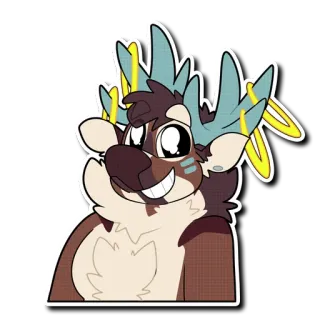 😇 Furry, Anthro, Cerf, Personnage, Autocollant telegram sticker