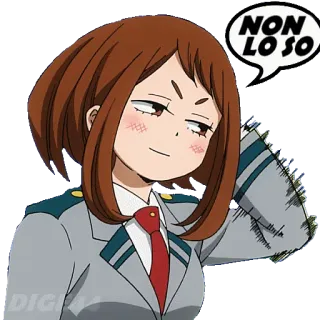 👐 NON LO SO อนิเมะ, การ์ตูน, สีหน้า, ผู้หญิง, อิตาลี telegram sticker