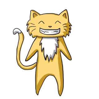 😄 cat, animal, cartoon, happy, smiling, feline telegram sticker