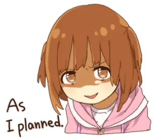 😈 As I planned Anime, Manga, Listig, Überheblich, Mädchen telegram sticker