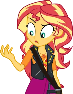 😧 Sunset Shimmer My Little Pony: Equestria Girls マイリトルポニー, エクエストリア・ガールズ, サンセットシマー, アニメ, アニメーション whatsapp sticker