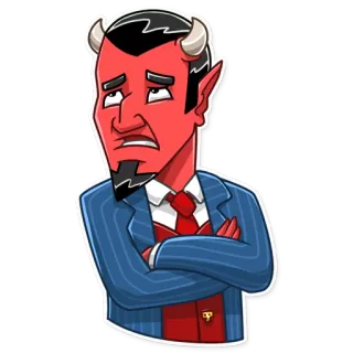 😒 diabo, satã, fato, desenho animado, personagem, demônio telegram sticker