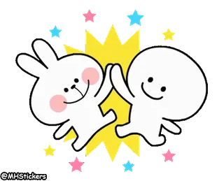 @MHStickers Spoiled Rabbit Rabbit & Smile Happy Day telegram stickers