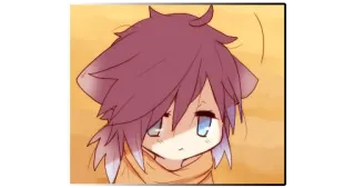 😞 Аниме, Мультфильм, Милый, Персонаж, Кошачьи ушки, Манга telegram sticker