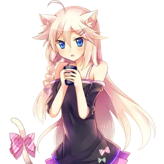 😽 アニメ, 猫, 猫耳, かわいい, 可愛い, 漫画 telegram sticker