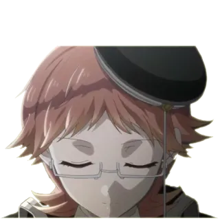 😌 Anime, Personnage, Lunettes, Monocle, Portrait whatsapp sticker