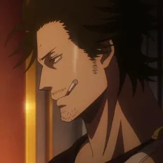 ☘️ Yami Sukehiro Black Clover Anime, Charakter, Yami, Black Clover, Zigarette, Manga whatsapp sticker