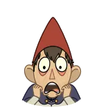 😨 Wirt Over the Garden Wall desenho animado, wirt, over the garden wall, assustado, gnomo, jardim telegram sticker