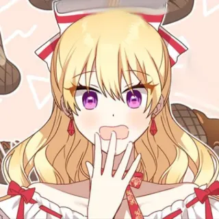 🥡 Anime, Desenho animado, Garota, Loira, Chocada, Fofa telegram sticker