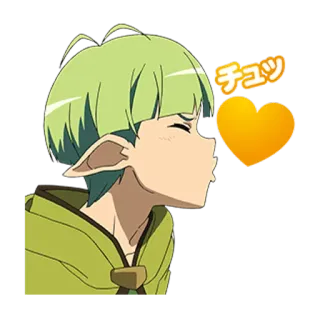 😘 チュッ anime, kiss, heart, cartoon telegram sticker