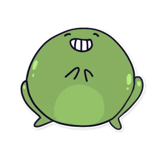 😁 katak, kartun, hijau, senang, lucu, binatang whatsapp sticker